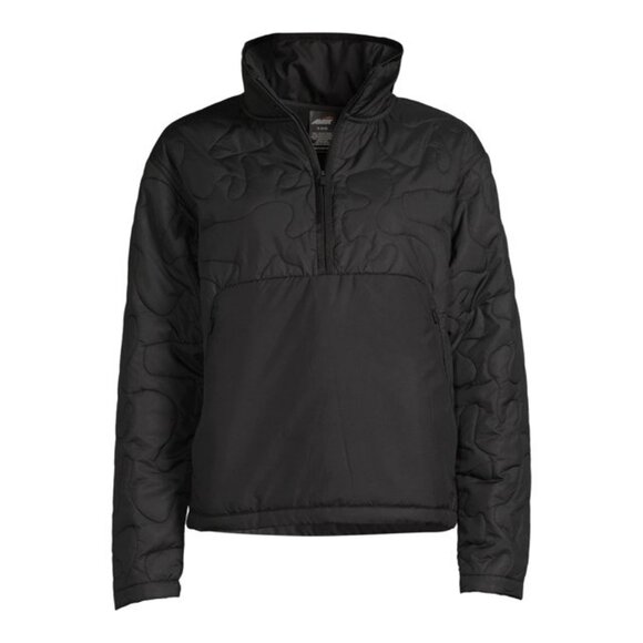 NWT Avia Women's Quarter Zip Jacket Mock Neck Black Size L, XXXL Quilted Pattern - Picture 1 of 6
